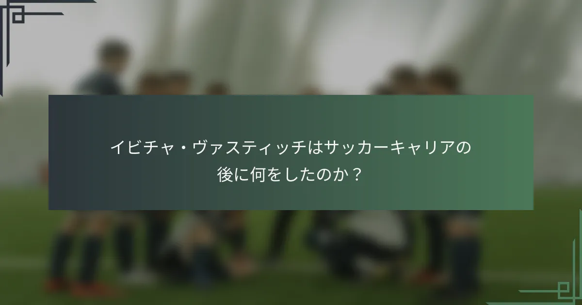 イビチャ・ヴァスティッチはサッカーキャリアの後に何をしたのか？